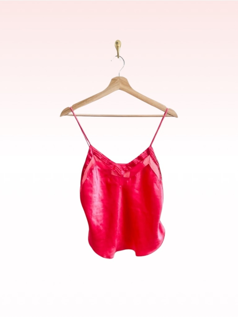 90’s Vintage VICTORIAS SECRET Hot Pink Satin Cami Top (Sz M)